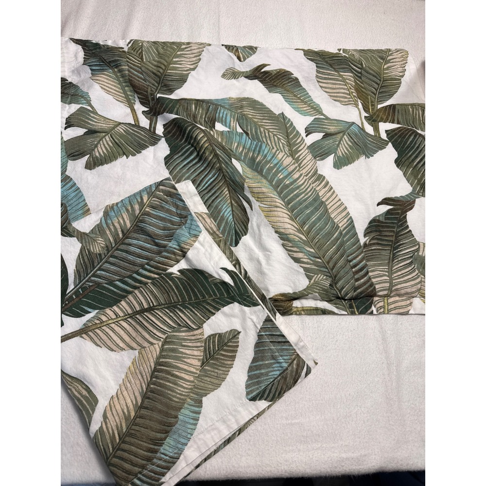 Tommy Bahama Pillow Sham Standard White Green Tropical Banana Leaf Cotton